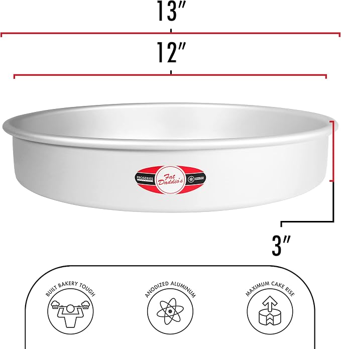 Fat Daddio's Anodized Aluminum Round Cake Pan, 12 x 3 Inch - Image 3