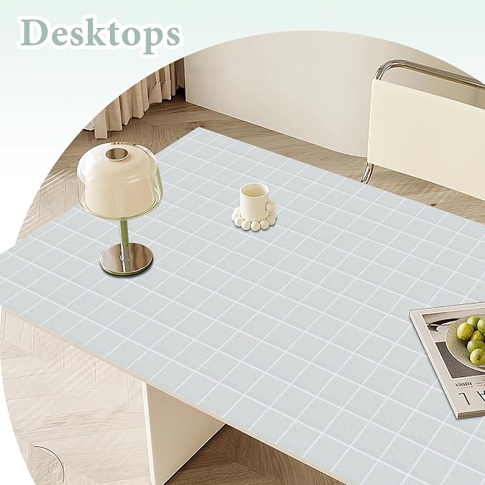 Drawer and Shelf Liner for Kitchen Cabinet: 17 in X 30 Ft Non Slip | Waterproof Shelf Paper Non Adhesive Refrigerator Liners Light Gray Grid Easy Liners for Bathroom - Image 7
