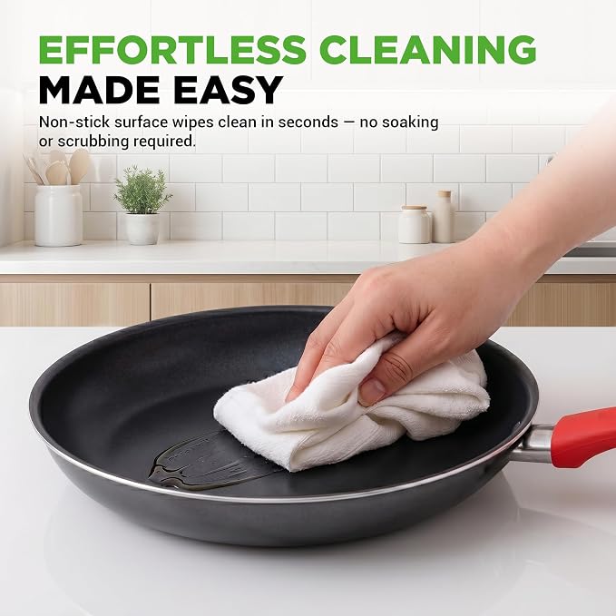 NutriChef 21-Piece Nonstick Cookware Set - PTFE/PFOA/PFOS Free Heat Resistant Lacquer Kitchen Ware Pots Pan w/ Cool-Touch Handles, Saucepan, Fry Pans, Lid, Bakeware, For Gas Electric Ceramic Cooktops - Image 4