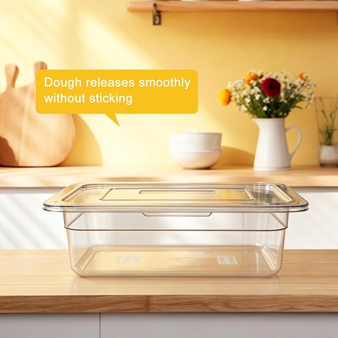 2pcs Dough Proofing Container, 5QT Large Capacity Holds Up to 6.6Lb of Dough, BPA-Free Tray with Lid Dough Rising Box for Bread, Sourdough, Pizza - Image 7