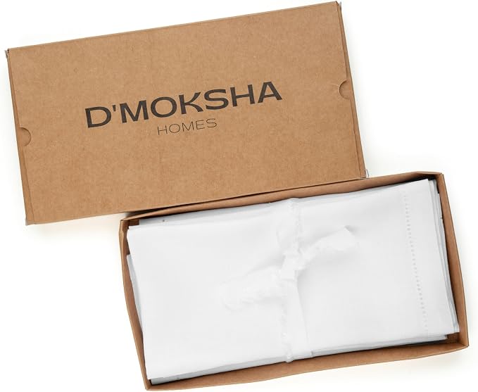 Signature Linen™ by D'Moksha White Dinner Napkins Set of 8, 20 x 20 Inch Cloth Napkins, 100% Pure Linen, Hemstitch, Machine Washable Table Napkins- Summer, Weddings, Outdoor hostings - Image 4