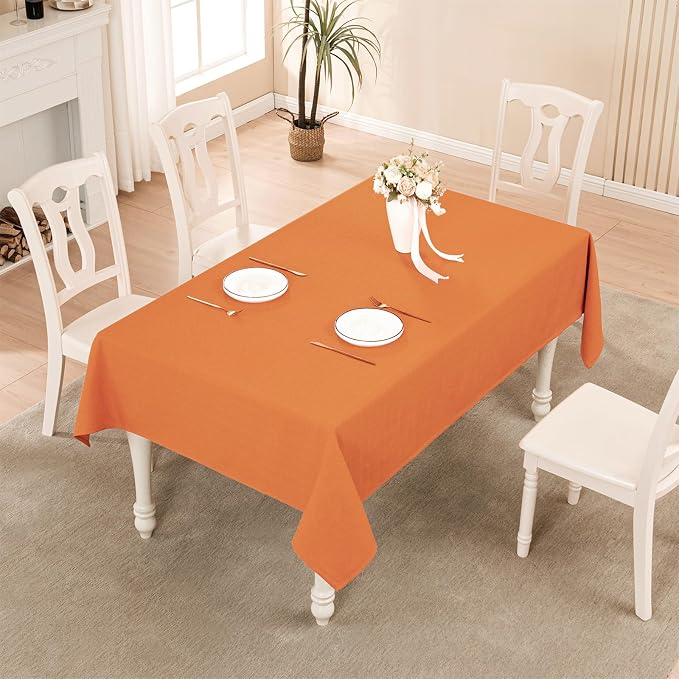 BALCONY & FALCON Rectangle Table Cloth Waterproof Pumpkin 70"x55" | Rectangular Washable Wrinkle Resistant Table Cloth Linen Fabric Tablecloths for Dining Party Kitchen Wedding and Outdoor Use - Image 5