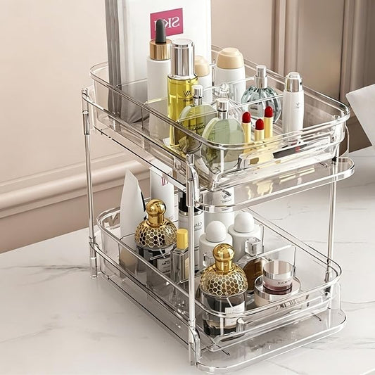 2-Tier bathroom cabinet organizer, bathroom organizers and storage with Adjustable Removable Dividers,Under Sink Organizing,Under Sink and Pull-Out Cabinet Organizer for Kitchen and Pantry Storage by Unknown