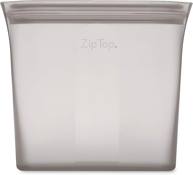 Zip Top Reusable Food Storage Bags | Sandwich Bag [Gray] | Silicone Meal Prep Container | Microwave, Dishwasher and Freezer Safe | Made in the USA - Image 2