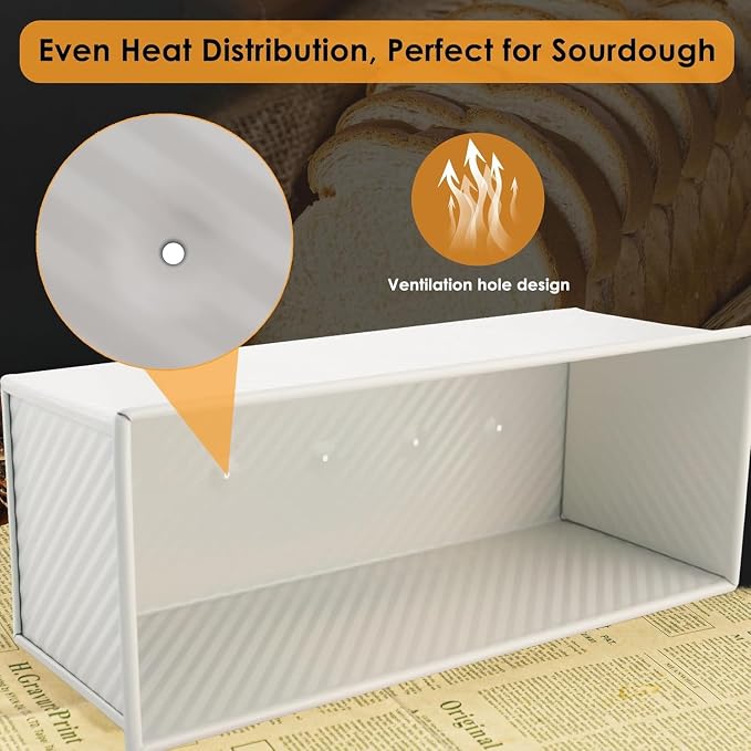 2-Pack 13x5 Pullman Loaf Pan & Lid, Aluminized Steel, Nonstick - Image 2