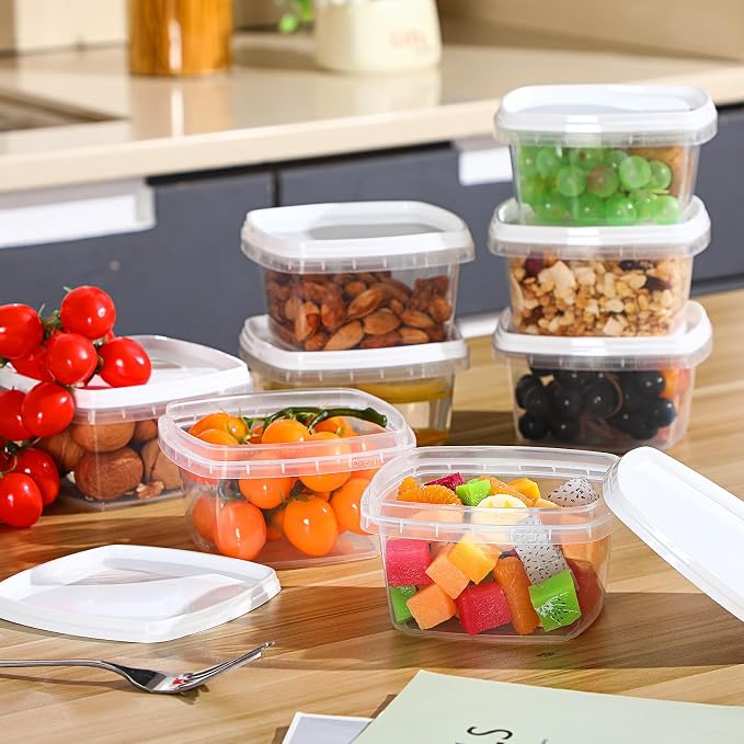 50 Pcs 24 oz Deli Containers With Lids - Stackable Clear Square Food Storage for Freezer, Take Away, and Leakproof Take Out - Image 4