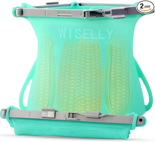 Reusable Food Storage Gallon Silicone Bags Quick Dry Dishwasher Safe Stand-Up SnapBags Freezer Bag by WISELLYReusableProducts