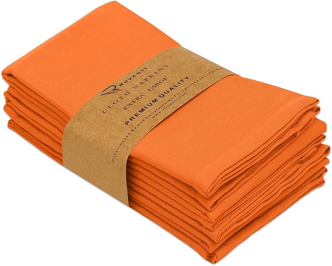 Ruvanti Cloth Napkins Set of 4, 18x18 Inches Napkins Cloth Washable, Soft, Durable, Absorbent, Cotton Blend. Table Dinner Napkins Cloth for Hotel, Lunch, Restaurant, Wedding Parties - Fall - Image 9