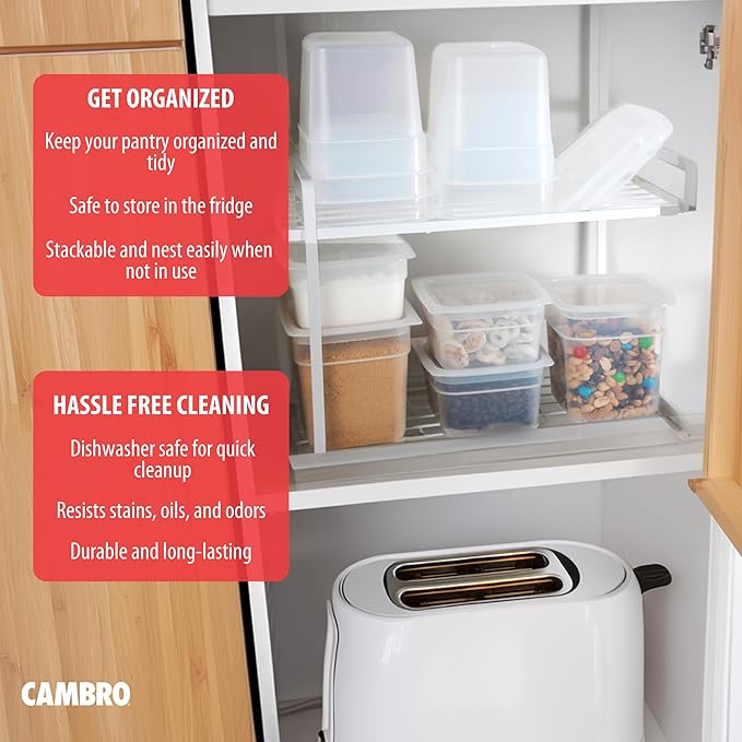 Cambro Food Storage Containers with Lids - Translucent (Microwave Safe and BPA-Free) - 16 and 32 oz (ounce) Food Storage Container - (20 Piece Set) - Image 5