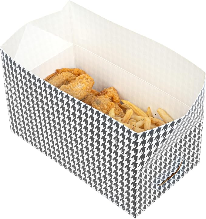 Restaurantware Takeout Lunch Box 400 Count 71 Ounce Paper Spillage Resistant Container Black Houndstooth Design Freezer-Safe Food Box For Catering And Food Trucks - Image 8