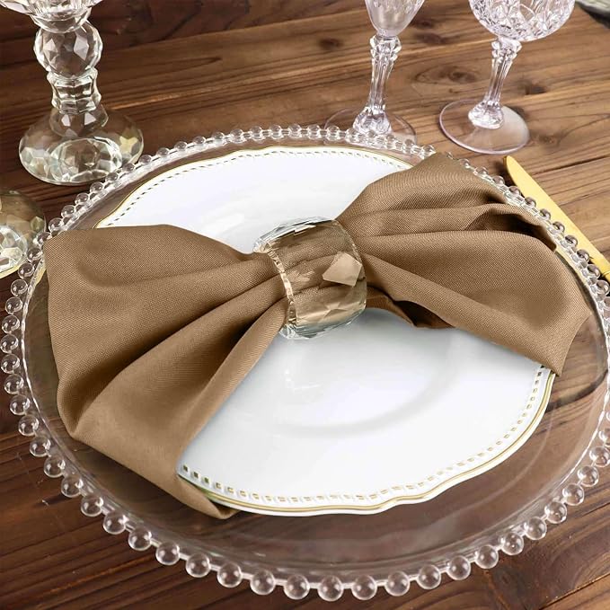 Efavormart Premium Cloth Napkins Set of 25, 17x17 Inch Taupe Violet Seamless Dinner Napkins, Washable Linen Table Napkin Cloth with Hemmed Edges for Weddings, Party and Banquet - Image 7