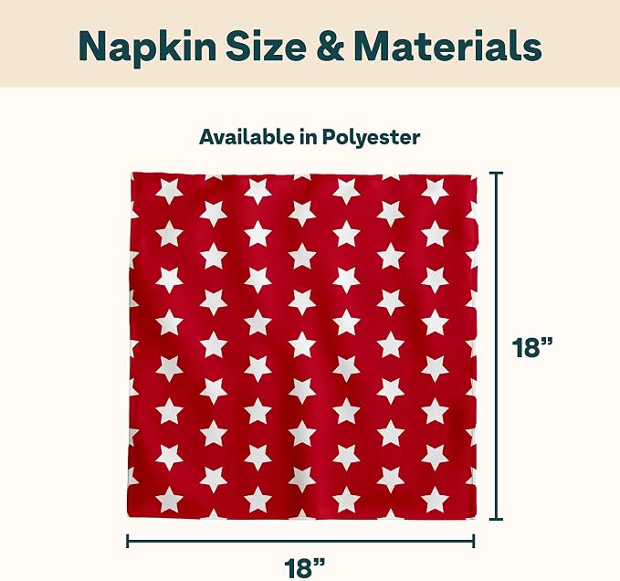 Patriotic Cloth Napkins | American Flag | Memorial Day, Independence Day Table Decorations | Absorbent, Washable, Reusable, Stain & Wrinkle Resistant | Made in America - 6pack - Image 4