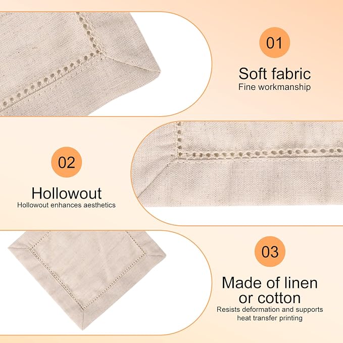 50pcs Beige Linen Cocktail Napkins, 6x6 Inch Reusable Cloth Napkins Washable for Drink Dinner Wedding Birthday Baby Shower Party Table Home Bar Supplies (Linen) - Image 4