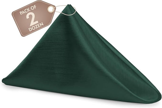 17x17-Inch Shantung Satin Cloth Napkins, Hunter, Set of 24 by UltimateTextile