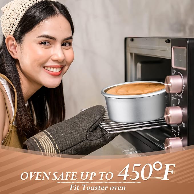 Gerrii 18 Pcs 4 Inch Cake Pans Nonstick Aluminum Small Round Cake Baking Pans Molds for Cheese, Pizza, Quiche, Home Party Baking Supplies, Leakproof and Easy Release - Image 4