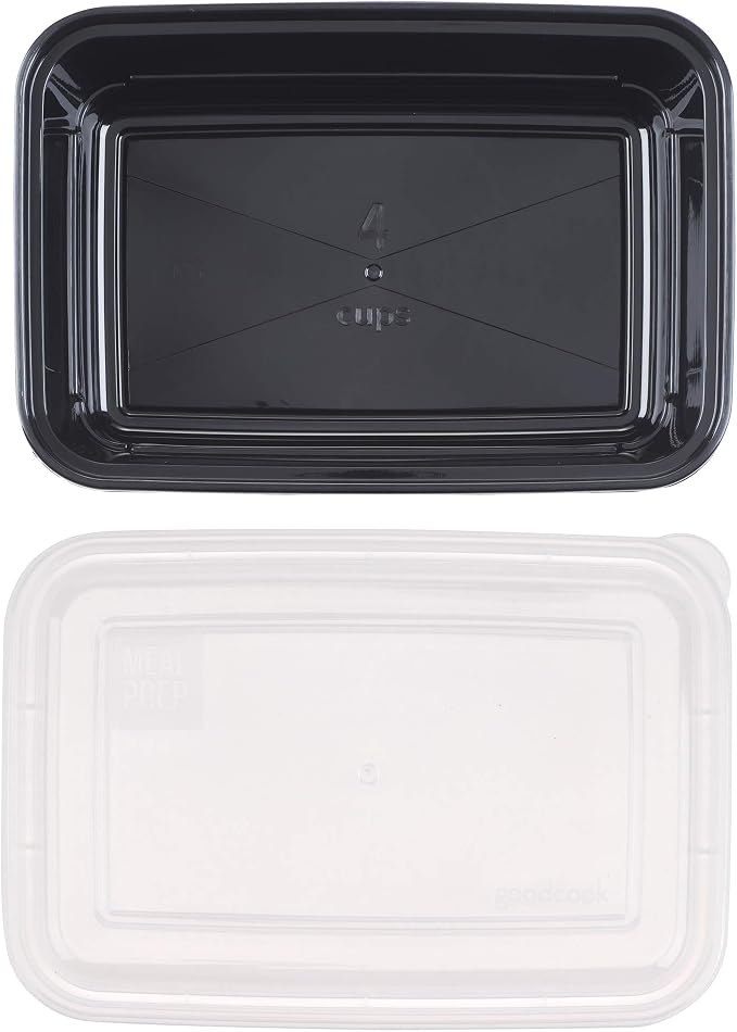 GoodCook Meal Prep Containers, Single Compartment 10-Pack, BPA-Free Reusable Food Storage, Black, Microwave & Freezer Safe, Stackable Meal Prep Containers for Lunches and Snacks (Pack of 4) - Image 4