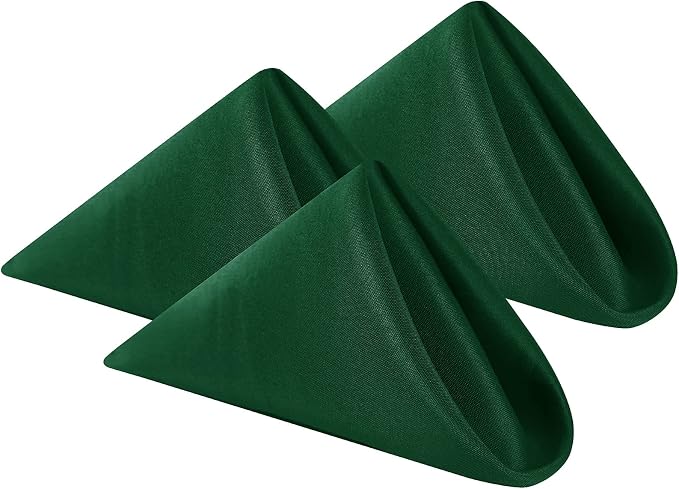 Cloth Napkins 17x17 inch Washable Polyester Dinner Napkins Soft Table Napkins for Wedding Party Dining Banquet(Hunter,50PCS) by Cupuamon