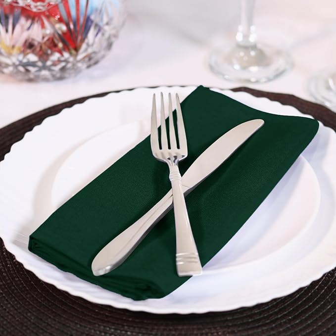Utopia Home [12 Pack, Hunter Green] Cloth Napkins 20x20 in, 100% Polyester | Hemmed Edges, Washable and Reusable Ideal for Parties, Weddings and Dinners - Image 6
