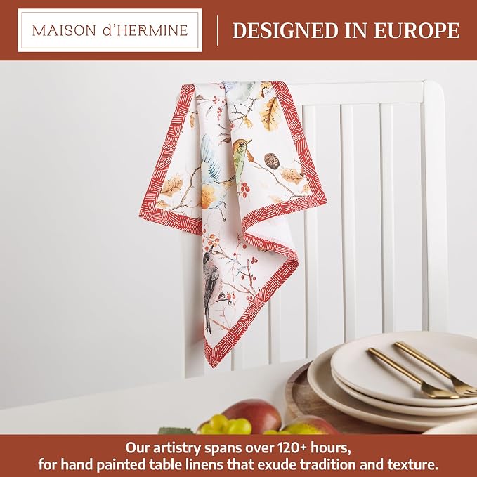 Maison d' Hermine Cloth Napkins Set of 4 Reusable 100% Cotton (18" x 18") | Everyday Square Napkins Cloth Washable Dinner Party Wedding Restaurant Hotel Kitchen Spring Summer - Pinson - Image 2