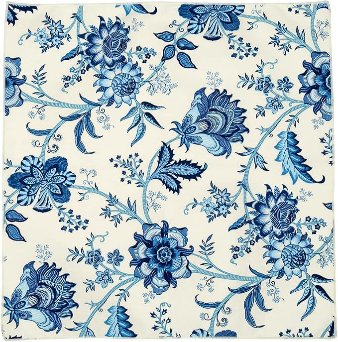 Cloth Napkins for Wedding Reception, Table Decor Linens, Blue Floral Fabric, Use with Tablecloth for Tablescapes, Settings, 18" x 18" Dinner, 100% Cotton, Washable, Soft, Reusable, Set of 4 - Image 7