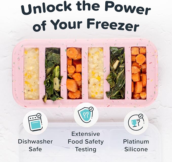 Souper Cubes 1/2 Cup Silicone Freezer Molds with Lids, Cotton Candy, 2-Pack | 100% Platinum-Cured Silicone Freezer Cubes, Oven & Microwave Safe, Perfect for Freezing Broth, Sauces, Sides and More - Image 5