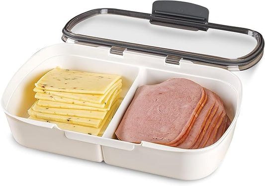 ProKeeper Split Deli Food Storage Container with Air-Tight Silicone Seal and Dry Erase Compatible Lid, 11.75 by ProgressiveInternational