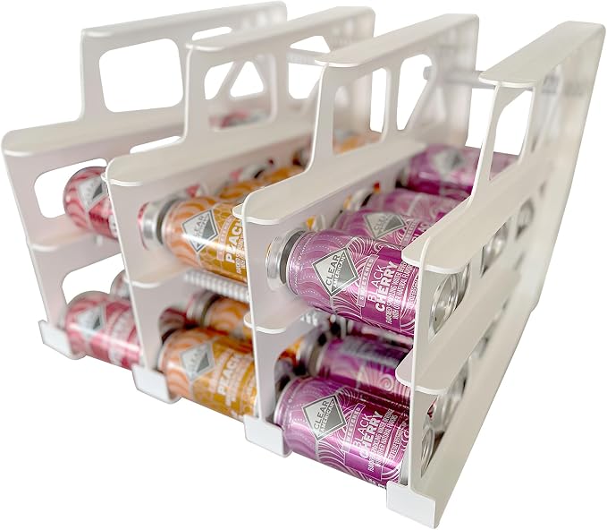 FIFO Can Tracker 4-Pack - 3-Tier Rotating Food Can Organizer for Pantry, Expandable Soda Can Storage for Kitchen, Holds 54 Cans of Food or Soda - Image 4