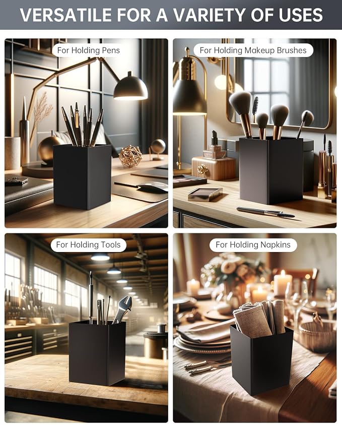 Black Kitchen Utensil Holder - Elegant Silverware Holder, Versatile Picnic and Flatware Caddy, Ideal for Modern Countertop Storage Solutions - Image 6