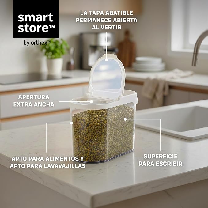 SmartStore Cereal Storage Containers, Set of 2 x 1.1 L | Stackable, Clear, Flip Lid | BPA-Free Pantry Organiers Kitchen Storage Containers | ideal for dry foods nuts, grains, sugar - Image 3