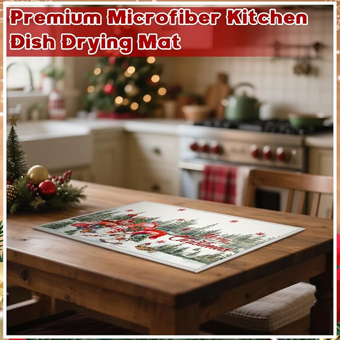 12 Pcs Seasonal Dish Drying Mats for Kitchen 24"x 16" Holiday Microfiber Absorbent Washable Drainer Mat Bulk for Counter Gift Patriotic Summer Home Accessories Decoration(Classic) - Image 3