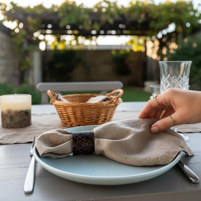 Linen Napkins –100% French Flax – Stonewashed Pure Linen Cloth Napkins - Size 18 Inch x 18 Inch – Set of 4 (Natural Rustic Taupe) - Image 9