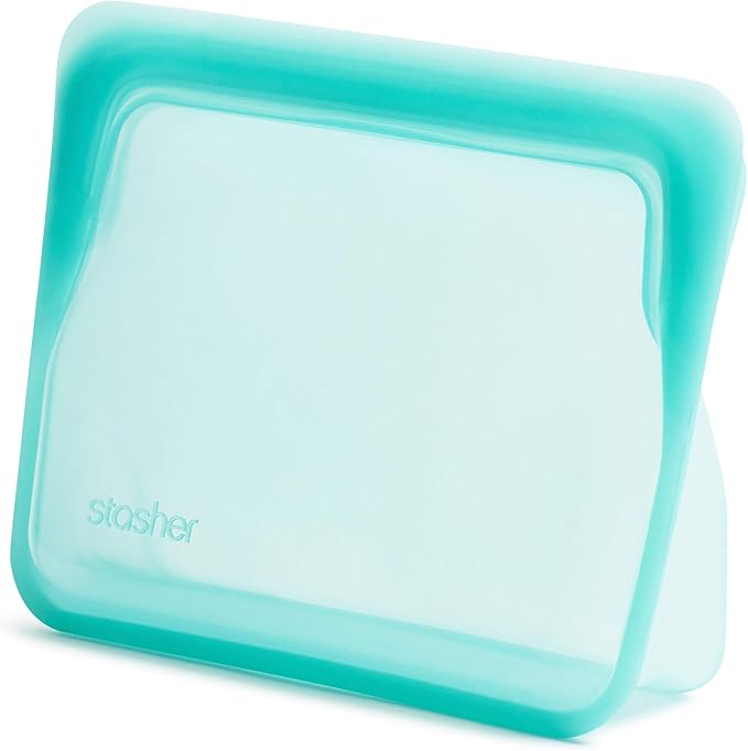 Stasher Reusable Silicone Storage Bags (Mid, Clear) and (Mini, Aqua) - Image 5