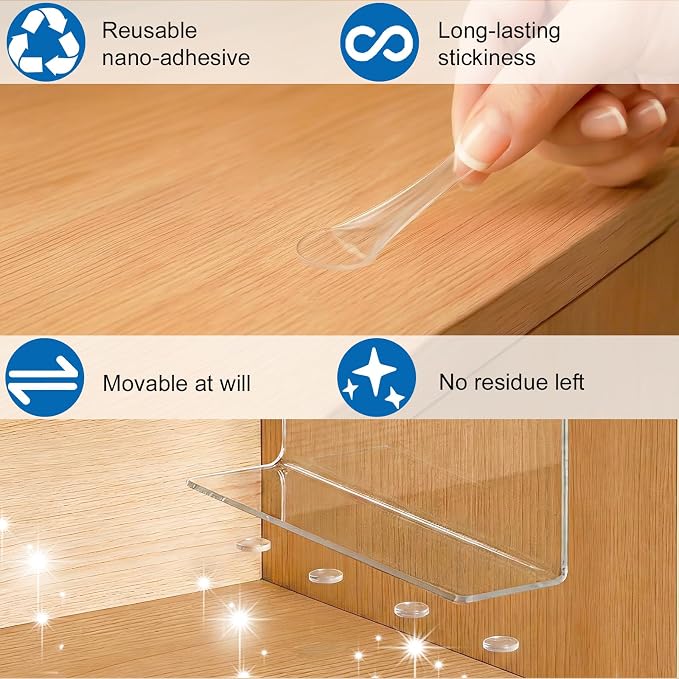 SortNStore Shelf Dividers Closet Organization: 10" Tall x 16" Deep (Deeper) | Acrylic Handbag Organizer - Deeper Cabinets Separator for Towels, Handbags, Seasonal Clothing Storage 8-Pack - Image 3