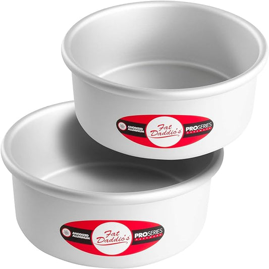Fat Daddio's Anodized Aluminum Round Cake Pans, 2 Piece Set, 7 x 3 Inch by FatDaddios