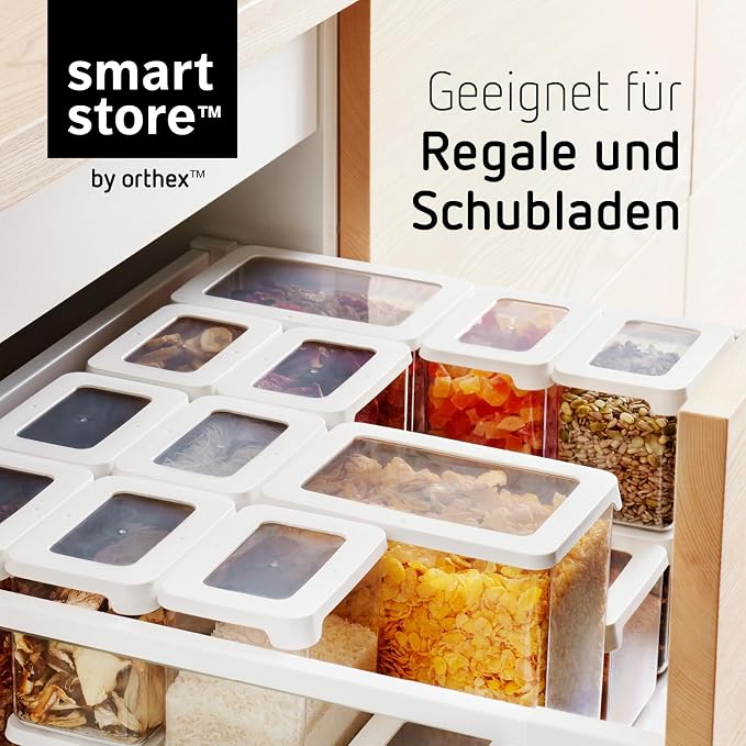 SmartStore Clear Airtight Dry Food Containers with Lids 3.5L Set of 4-20% Bio-based Plastic Storage Box with Lid, BPA Free, Dishwasher Safe - Stacking Kitchen Storage Containers - 12.5 x 18 x 20cm - Image 6