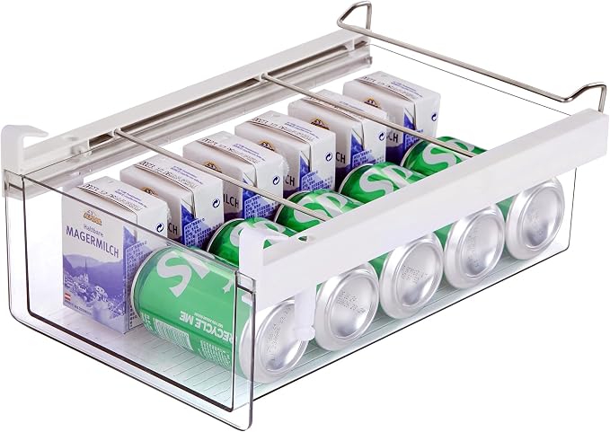 Deeper Refrigerator Drawers, Adjustable Refrigerator Shelf 14-19.5 Inches Large Fridge Drawer Organizer Pull Out, Deli Meat Container for Produce, Cheese, Bacon-XL by vacane