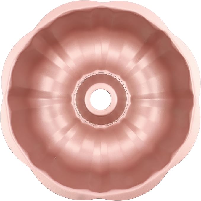 David Burke 9" Fluted Bake Pan – Carbon Steel Bundt Cake Pan – Rose Gold - Image 4