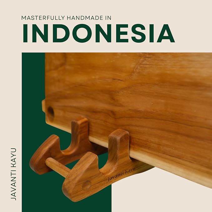 Chopping Board Stand – Teak Wood – Premium Handmade Holder Organizer for Boards, Drying Rack, Single or Dual Slot, Fits Thick Boards, Air-Dry Base (2 Slots (1.3 in Thickness)) - Image 3
