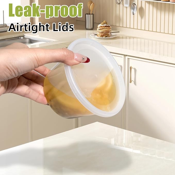 EASYTRIP [240 sets] 16oz Deli Containers with Lids，Food Storage Container with airtight lid，Plastic Soup Containers with Lids Meal Prep/BPA Free/Freezer Safe/Dishwasher Safe/Microwave Safe/Stackable - Image 3
