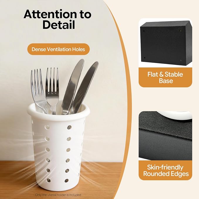 6-Compartment Plastic Utensil Holder，Flatware Cylinder Storage Caddy for Kitchen, Bars, Coffee Shops, Restaurants, Hotels - Image 4