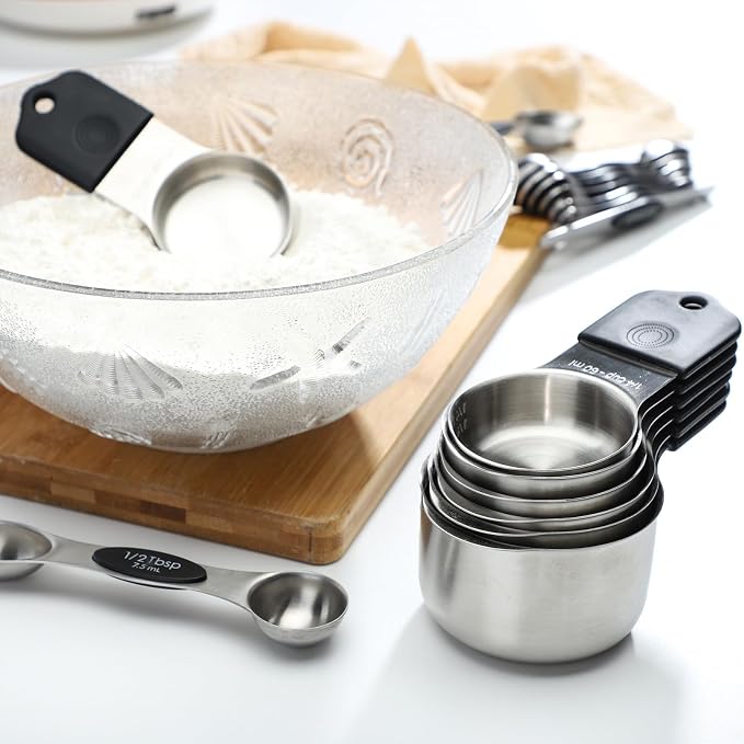 Magnetic Measuring Cups and Spoons Set of 16 Includes 7pcs Stainless Stee Stackable Nesting Magnetic Measuring Cup 9pcs Magnetic Measuring Spoon for Dry and Liquid Ingredients - Image 7