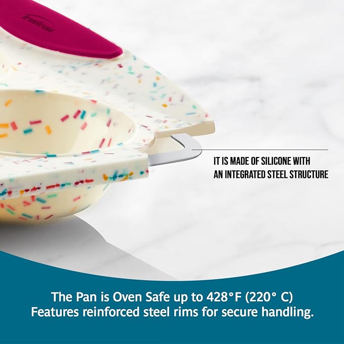 Trudeau Structure White Confetti Reinforced Silicone 12 Cup Dome Cake Pan/Mold (05118652) - Image 3