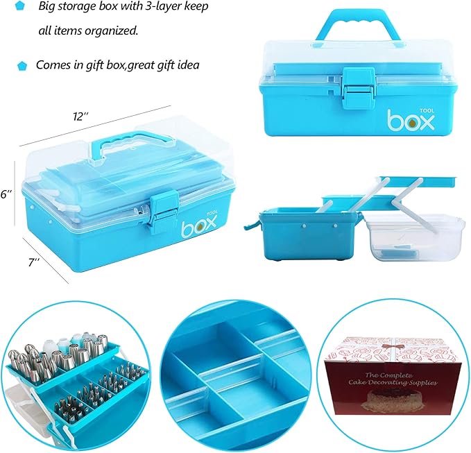 Makmeng Cake Decorating Tools Supplies Kit - 368Pcs Baking Supplies with Storage Case for Beginners - Icing Piping Bags and Tips Set For Cookies, Cupcake & Cake Frosting Fondant Decorating - Image 5
