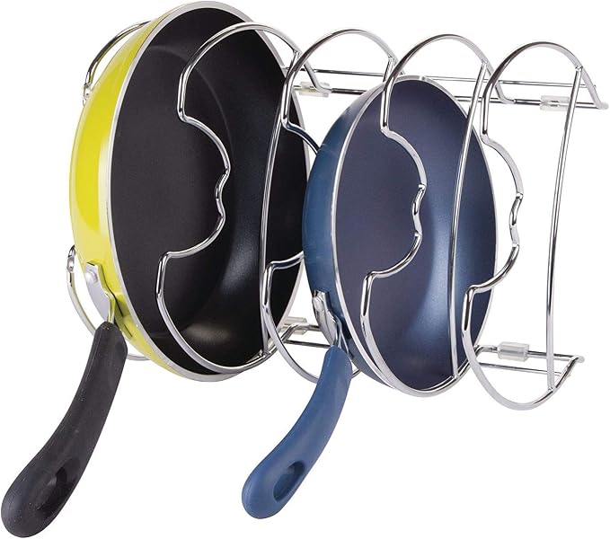 InterDesign Classico Kitchen Cabinet Storage Organizer for Skillets, Pans - Vertical, Chrome - Image 6