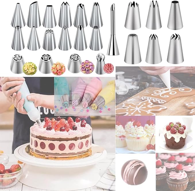 Cake Decorating Kit,Piping Bags and Tips Set,Cake Decorating Supplies,Frosting Piping Kit,Cake Baking Supplies for Beginners (66PCS) - Image 5