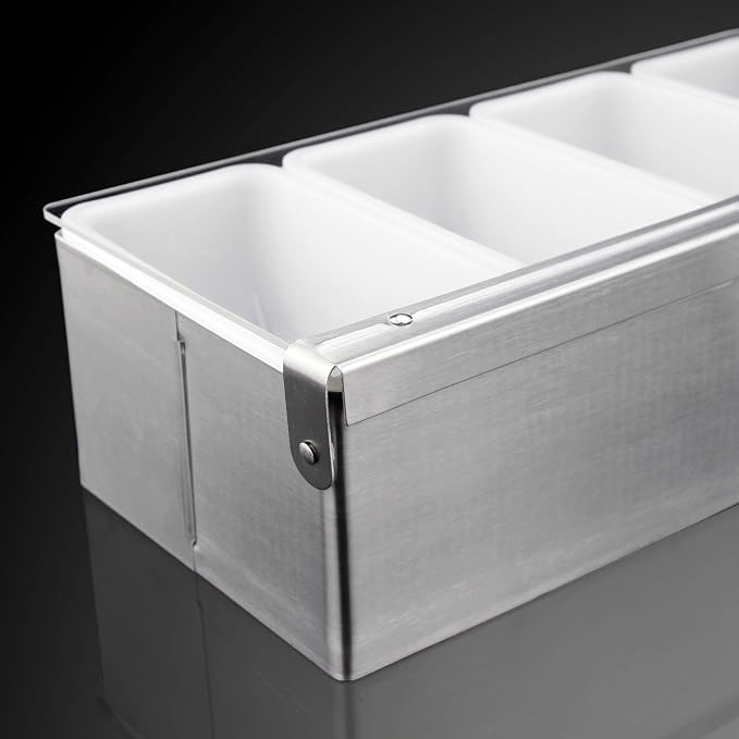 New Star Foodservice 48049 Stainless Steel Condiment Dispenser with 6 Compartments - Image 4