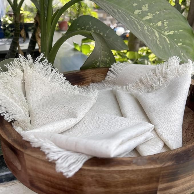 Bedding Craft Linen Flax Cotton Cloth Napkins 18x18 Set of 72 – Natural Fabric with Fringed Corners – Machine Washable Dinner Napkins for Weddings, Baby Showers, Parties & Table Décor (6 Dozen) - Image 8
