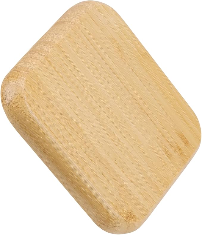 JOIKIT 3 Pack 8 Inch Bamboo Platter, Fine Polished Sqaure Wood Dinner Plates Bamboo Serving Tray for Holding Fruit, Bread, Cheese, Nut, Coffee, Tea, Plant Saucer - Image 5
