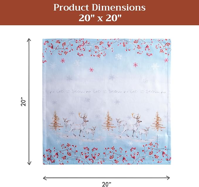 Maison d' Hermine Cloth Napkins Set of 4 Reusable 100% Cotton (20" x 20") | Everyday Square Napkins Cloth Washable Dinner Wedding Restaurant Hotel Kitchen Thanksgiving Christmas - Fairy Tale Forest - Image 7
