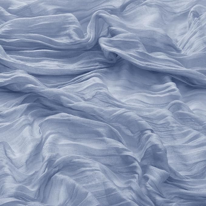 DeZerlor Dusty Blue Washable Cheesecloth Napkins Set of 100 for Wedding | Reusable Summer Cloth Napkins Bulk, for Bridal Baby Shower Dinner Cocktail Birthday Party, 21x21 Inches - Image 5